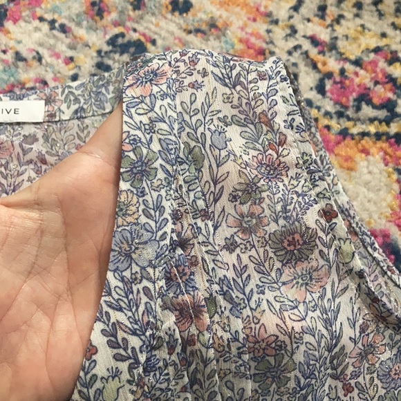 Rose + Olive, NWOT, small pale blue, sparkly sheer blouse-tank - Picture 5 of 5